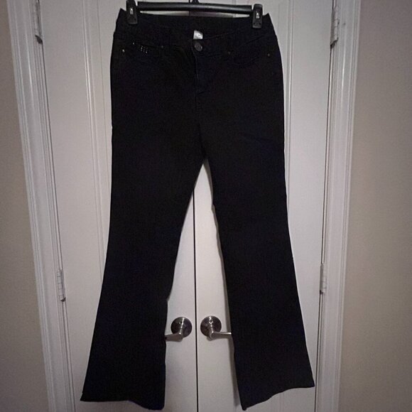 Women's Black Jeans with Sparkle Pockets in Size 10 by Cache - Picture 1 of 6